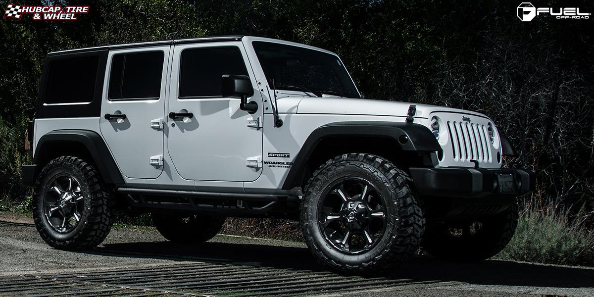 vehicle gallery/jeep wrangler fuel driller d256 0X0  Black & Milled wheels and rims